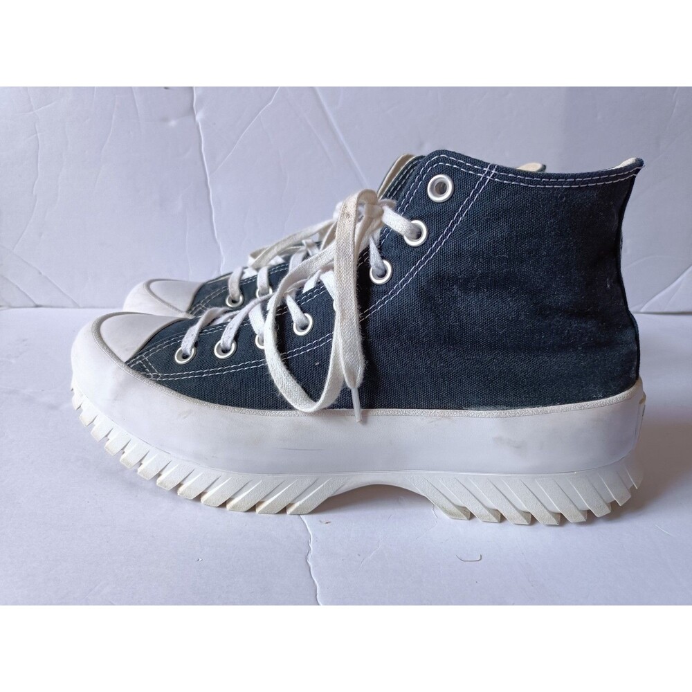 Converse Chuck Taylors Platform Sneakers Womens 9.5 HighTop Lug Sole Black Shoes - Picture 4 of 11